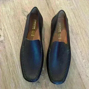 Mens Geox Brown Leather slip on loafers Size - 44/US 11 NWOB